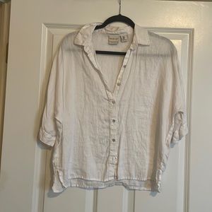 White Short Sleeve Button Down Shirt